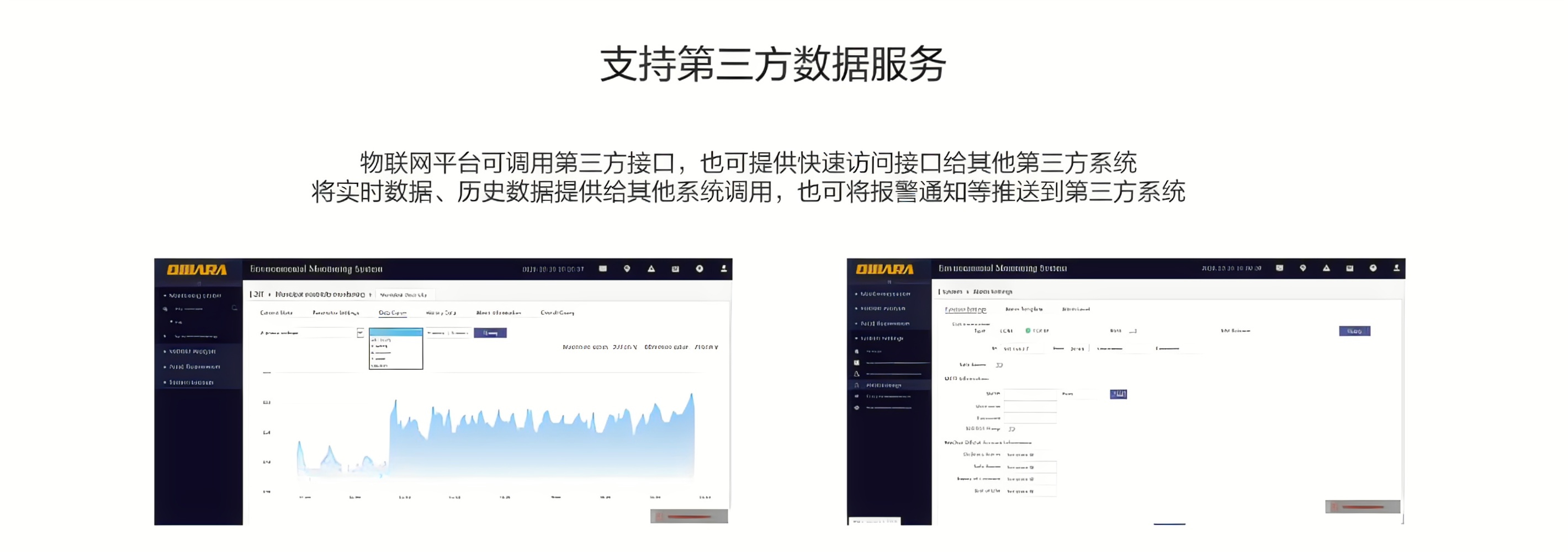 物聯(lián)網(wǎng)平臺(tái)可調(diào)用第三方接口,也可提供快速訪問接口給其他第三方系統(tǒng),將實(shí)時(shí)數(shù)據(jù)、歷史數(shù)據(jù)提供給其他系統(tǒng)調(diào)用,也可將報(bào)警通知等推送到第三方系統(tǒng) 物聯(lián)網(wǎng)平臺(tái)可調(diào)用第三方接口,也可提供快速訪問接口給其他第三方系統(tǒng),將實(shí)時(shí)數(shù)據(jù)、歷史數(shù)據(jù)提供給其他系統(tǒng)調(diào)用,也可將報(bào)警通知等推送到第三方系統(tǒng)